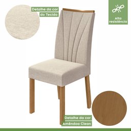 Conjunto Sala de Jantar 4 Lugares Retangular Tampo MDF Mesa e Cadeiras Apogeu - 10