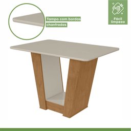 Conjunto Sala de Jantar 4 Lugares Retangular Tampo MDF Mesa e Cadeiras Apogeu - 6