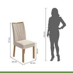 Conjunto Sala de Jantar 4 Lugares Retangular Tampo MDF Mesa e Cadeiras Apogeu - 12