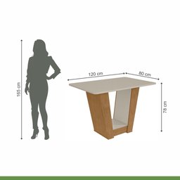 Conjunto Sala de Jantar 4 Lugares Retangular Tampo MDF Mesa e Cadeiras Apogeu - 11