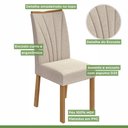 Ver mais imagens de Conjunto Sala de Jantar 4 Lugares Retangular Tampo MDF Mesa e Cadeiras Apogeu Amêndoa Clean/Off White/Bege