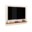 Ver imagem 4 de Painel Ripado Tv 50 Polegadas com Prateleira Monaco - Off White e Cedro