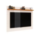 Ver imagem 3 de Painel Ripado Tv 50 Polegadas com Prateleira Monaco - Off White e Cedro
