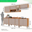 Ver imagem 5 de Cozinha Compacta para Cooktop 5 Bocas 5 Peças 12 Portas 2 Gavetas Paris Sallêto Móveis