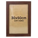 Ver imagem 1 de Moldura Quadro 30x50cm Foto Quebra-Cabeça com Vidro TaColado Moldura Madeira Escura 01 Unidade