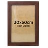 Moldura Quadro 30x50cm Foto Quebra-Cabeça com Vidro TaColado Moldura Madeira Escura 01 Unidade - 1