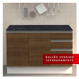 Tampo Madesa 100% MDF para Balcão de Pia 120 cm Nero Marquina Cor:Nero Marquina - 3 Tampo Madesa 100% MDF para Balcão de Pia 120 cm Nero Marquina Cor:Nero Marquina - 3