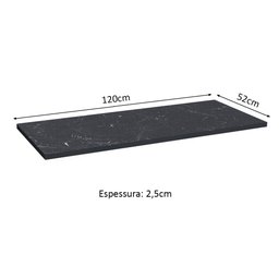 Tampo Madesa 100% MDF para Balcão de Pia 120 cm Nero Marquina Cor:Nero Marquina - 4 Tampo Madesa 100% MDF para Balcão de Pia 120 cm Nero Marquina Cor:Nero Marquina - 4