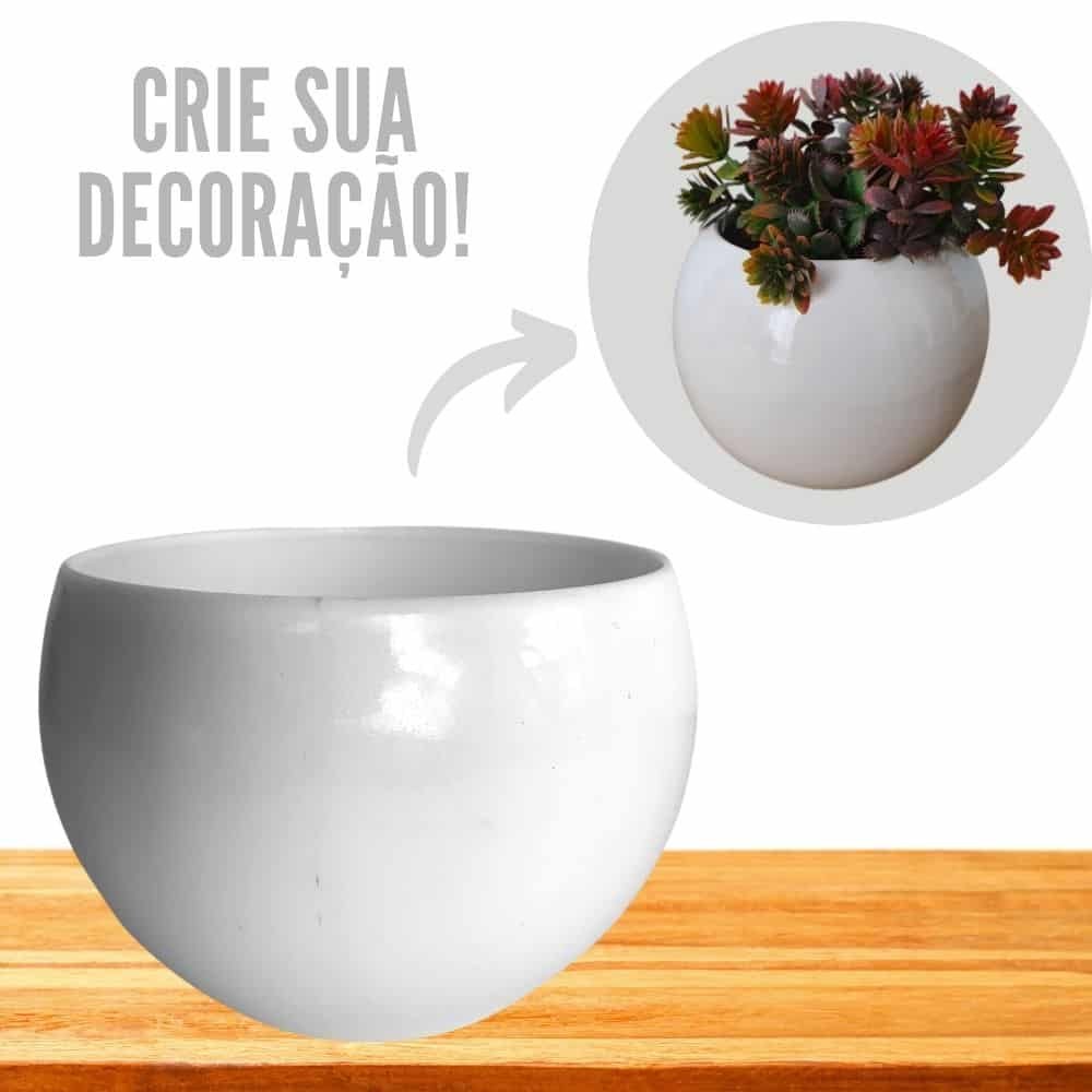 Vaso Decorativo Cachepot Redondo P/ Plantas e Flores - 2
