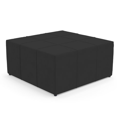 Puff Decorativo Para Sala de Estar Quadrado Milano 90x90cm W01 Suede Preto - Lyam Decor
