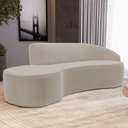 Ver imagem 2 de Sofá 4 Lugares Curvo Sala de Estar Living Firenze Direito D02 Veludo Champagne 280 cm C-68 - Lyam