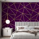 Ver imagem 1 de Papel de Parede Adesivo Zara Roxo Dark com Dourado - 3,3m