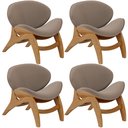 Ver imagem 1 de Kit 4 Poltronas Decorativa Orgânica Sala Living Kadosh L02 Bouclê Bege - Lyam Decor