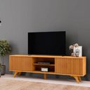 Ver imagem 3 de Rack para Tv 70 Ripado 2 Porta Siena Pés Madeira Maciça Mavaular