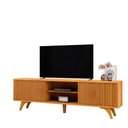 Ver imagem 1 de Rack para Tv 70 Ripado 2 Porta Siena Pés Madeira Maciça Mavaular