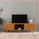 Ver imagem 4 de Rack para Tv 70 Ripado 2 Porta Siena Pés Madeira Maciça Mavaular