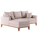 Ver imagem 2 de Sofá 3 Lugares Beny com Chaise Esquerdo Linho Bege