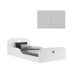 Cama Infantil Montessoriana com Colchão Incluso e Mesa de Cabeceira 2 Portas Multimóveis Mp4195 - 5