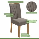 Ver mais imagens de Conjunto Sala de Jantar 4 Lugares Retangular Tampo MDF Mesa e Cadeiras Apogeu Amêndoa Clean/Off White/Animale Bege