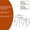 Ver imagem 3 de Kit 2 Mesa Lateral Lisa Mdf Off White | Aço Dourado - Sallar Home