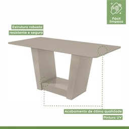Conjunto Sala de Jantar Mesa 160x80cm Tampo MDF com 6 Cadeiras Apogeu Móveis Lopas - 5