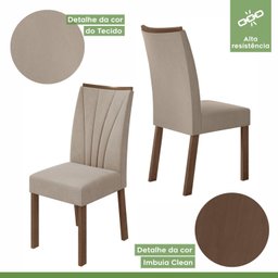 Conjunto Sala de Jantar Mesa 160x80cm Tampo MDF com 6 Cadeiras Apogeu Móveis Lopas - 7