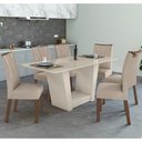 Ver imagem 1 de Conjunto Sala de Jantar Mesa 160x80cm Tampo MDF com 6 Cadeiras Apogeu Móveis Lopas