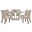 Ver imagem 2 de Conjunto Sala de Jantar Mesa 160x80cm Tampo MDF com 6 Cadeiras Apogeu Móveis Lopas
