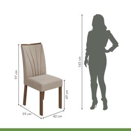 Conjunto Sala de Jantar Mesa 160x80cm Tampo MDF com 6 Cadeiras Apogeu Móveis Lopas - 11