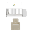 Ver imagem 6 de Berço Cômoda com Poltrona de Amamentação Meu Bebê Multimóveis MP4066 Branco/Bege