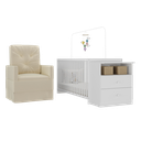 Ver imagem 2 de Berço Cômoda com Poltrona de Amamentação Meu Bebê Multimóveis MP4066 Branco/Bege
