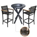 Ver imagem 1 de Kit 2 Banquetas Amélia Tela Sling Mesa Bistrô Alta Tampo Alumínio com Champanheira