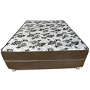 Ver imagem 2 de Cama Box Casal Suede Marrom + Colchão Casal Suede Marrom Espuma 138x188x55
