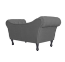 Ver imagem 3 de Sofá Recamier Recepção Decorativo 02 Lugares Londres Suede Cinza - Incasa Decor