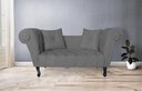 Ver imagem 2 de Sofá Recamier Recepção Decorativo 02 Lugares Londres Suede Cinza - Incasa Decor