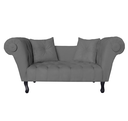 Ver imagem 1 de Sofá Recamier Recepção Decorativo 02 Lugares Londres Suede Cinza - Incasa Decor