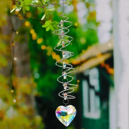 Pingente Espiral Rotativo Gota Coração Jardim Decoração:coração - 1