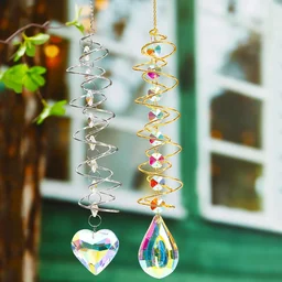 Pingente Espiral Rotativo Gota Coração Jardim Decoração:coração - 2