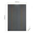 Ver imagem 2 de Guarda Roupa Casal Linea 4 Portas Bater 4 Gavetas MDF Cinza e Peroba Mambel Móveis
