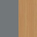 Ver imagem 3 de Guarda Roupa Casal Linea 4 Portas Bater 4 Gavetas MDF Cinza e Peroba Mambel Móveis