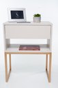 Ver imagem 2 de KIT 2 Mesas De Cabeceira OFF WHITE Industrial ECO 40cm BASE DOURADA - Enviamos MONTADO