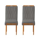 Ver imagem 1 de Kit 2 Cadeiras Estofadas de Jantar Azaléia - MDF em Veludo Pés em Madeira - Vintage Decor -