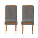 Ver imagem 1 de Kit 2 Cadeiras Estofadas de Jantar Azaléia - Mdf em Veludo Pés em Madeira - Vintage Decor -
