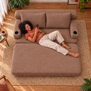 Ver imagem 5 de Sofá Cama Nami 1,50m Xpand Tech Tecido Bouclê Marrom Cama Inbox