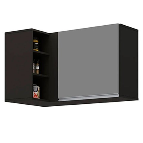 Armário de Cozinha Aéreo Canto com Nicho Decorativo Ravi L06 - D'rossi
