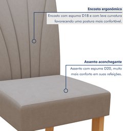Conjunto Sala de Jantar Mesa 170x90cm Tampo MDF/Vidro com 6 Cadeiras Apogeu  - 11