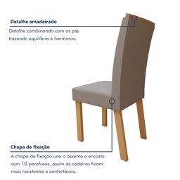 Conjunto Sala de Jantar Mesa 170x90cm Tampo MDF/Vidro com 6 Cadeiras Apogeu  - 13