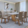 Conjunto Sala de Jantar 6 Lugares Retangular Tampo Vidro/MDF Mesa e Cadeiras Apogeu - 1