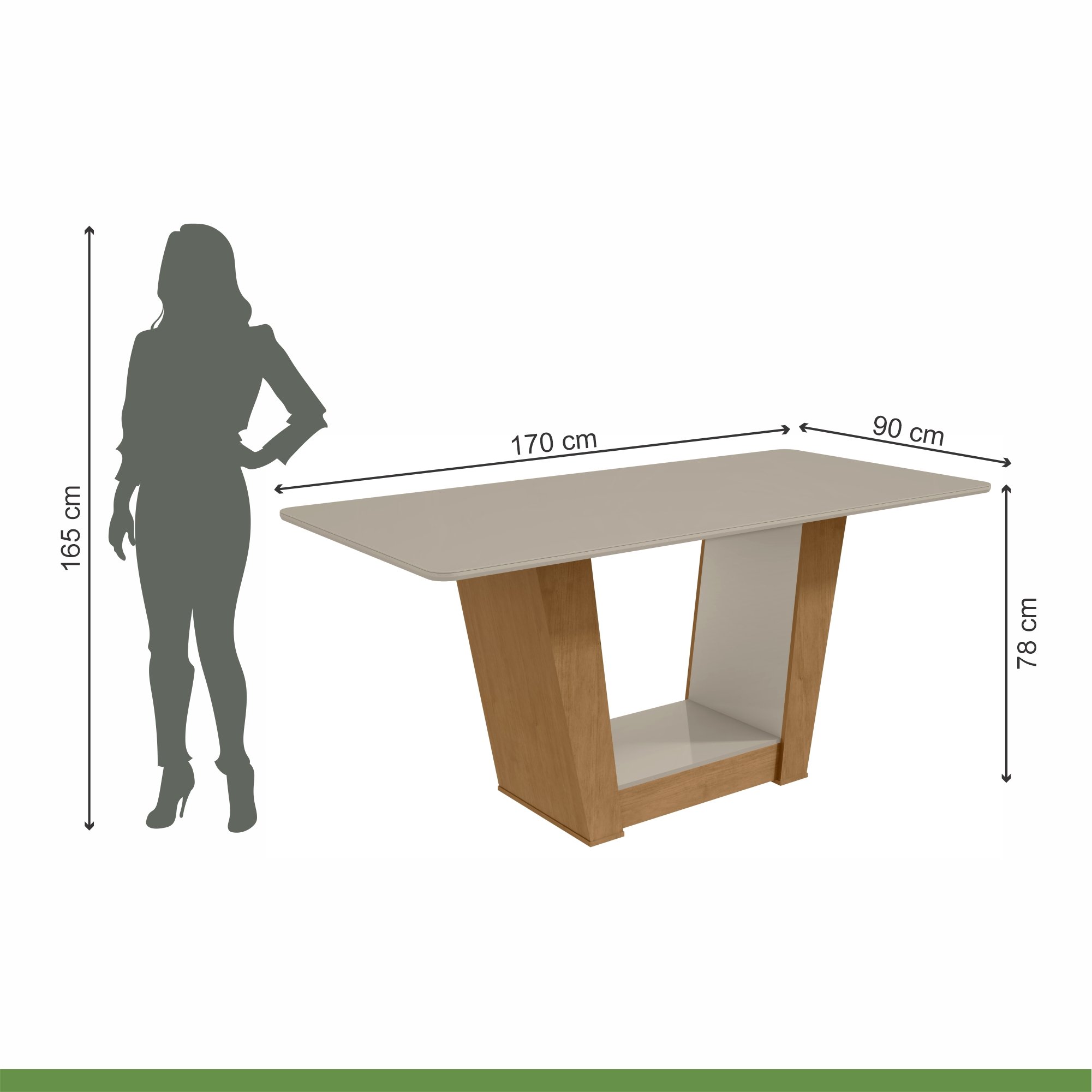 Conjunto Sala de Jantar Mesa 170x90cm Tampo MDF/Vidro com 6 Cadeiras Apogeu  - 7