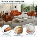 Ver imagem 3 de Kit Namoradeira Decorativa e 2 Poltronas Confortável para Sala Recepção Manicure Alice Suede